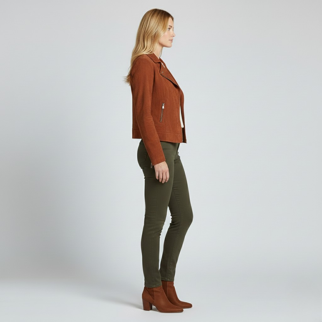 Women's Faux-Suede Moto Jacket